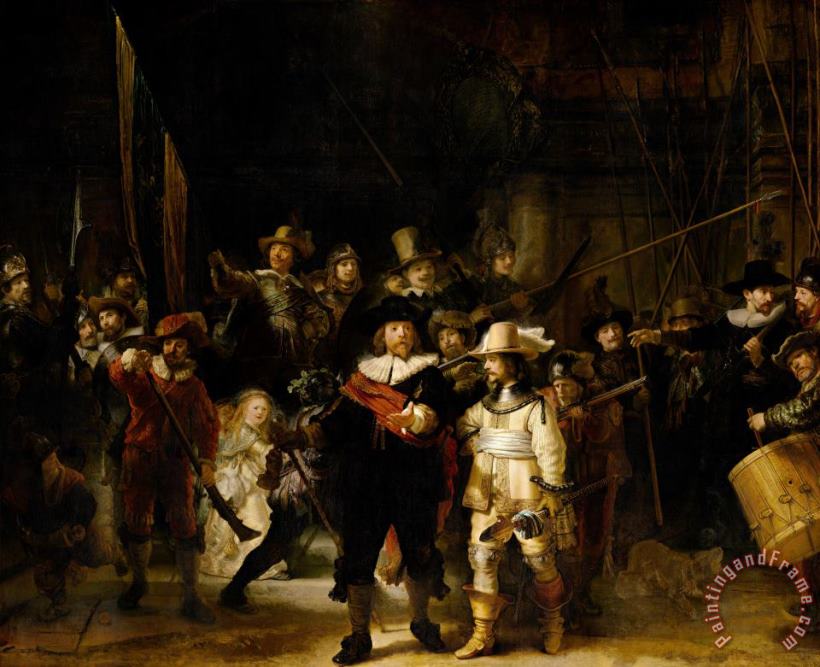 The Company of Frans Banning Cocq And Willem Van Ruytenburch, Known As The 'night Watch' painting - Rembrandt The Company of Frans Banning Cocq And Willem Van Ruytenburch, Known As The 'night Watch' Art Print