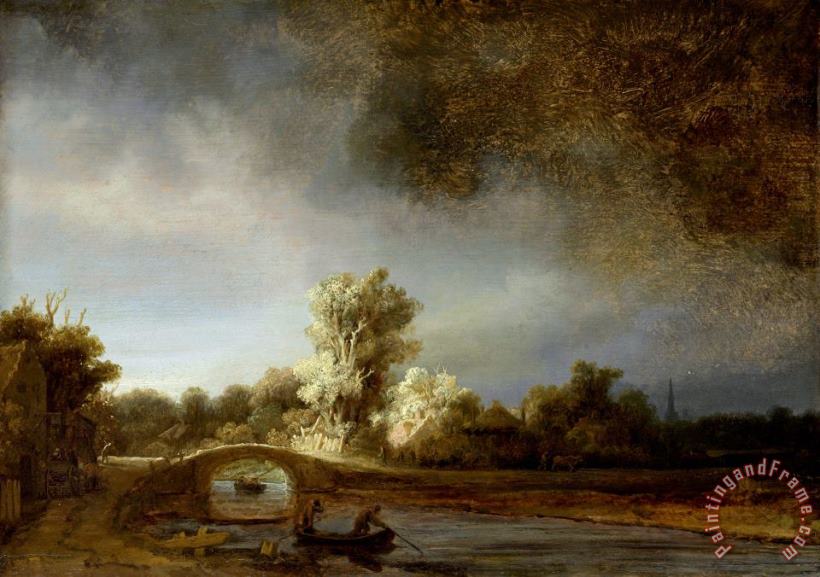 The Stone Bridge painting - Rembrandt The Stone Bridge Art Print