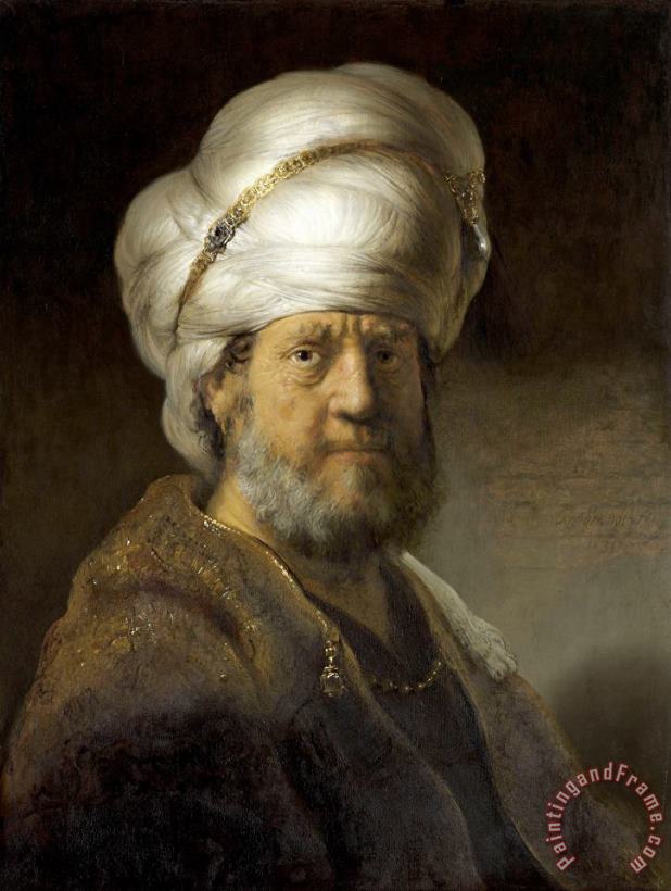 Rembrandt Harmensz van Rijn Man in Oriental Dress Art Painting