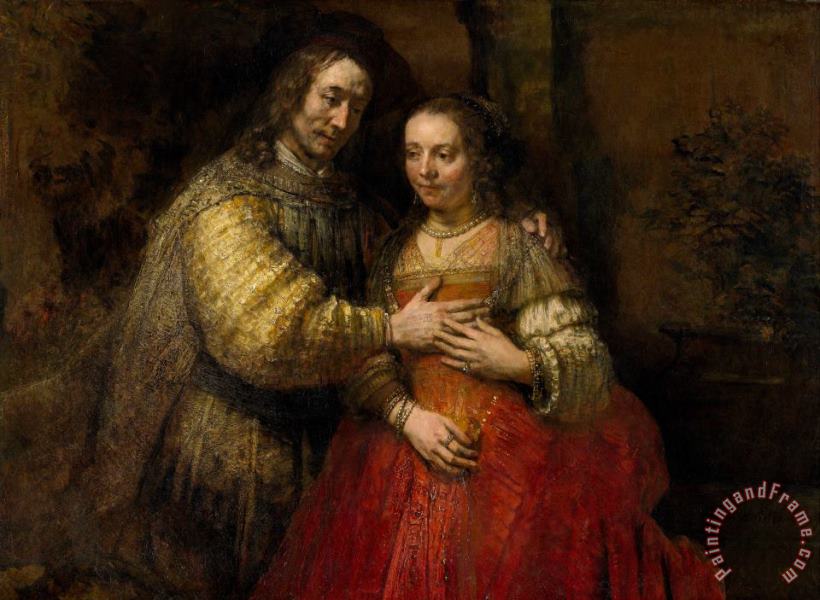 Rembrandt Harmensz van Rijn Portrait of a Couple As Isaac And Rebecca, Known As 'the Jewish Bride' Art Print