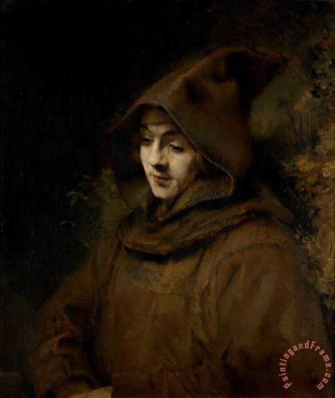 Rembrandt Harmensz van Rijn Rembrandt's Son Titus in a Monk's Habit Art Painting