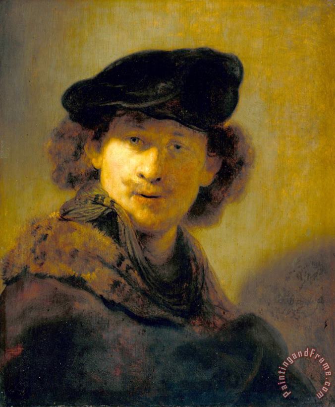 Rembrandt Harmensz van Rijn Self Portrait with Velvet Beret Art Painting