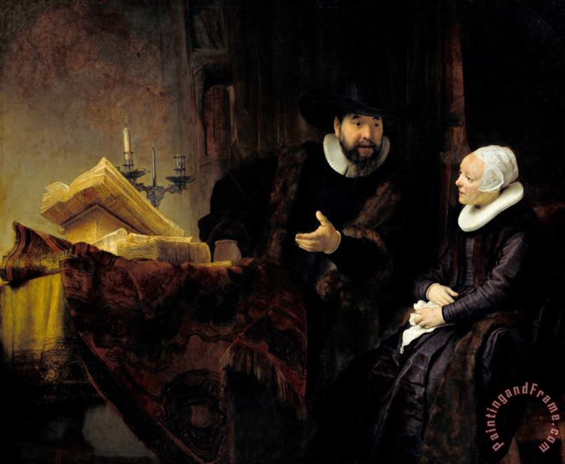 Rembrandt Harmensz van Rijn The Mennonite Preacher Anslo And His Wife Art Print
