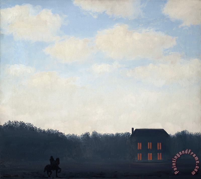 rene magritte Landscape with Rider (l'empire Des Lumieres) Art Painting