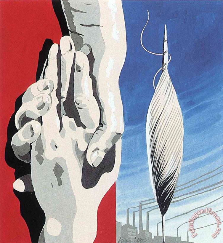 rene magritte Project of Poster The Center of Textile Workers in Belgium 1938 1 Art Painting