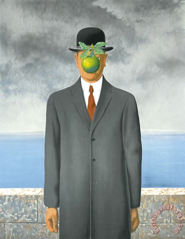 Son of Man, 1964 painting - rene magritte Son of Man, 1964 Art Print