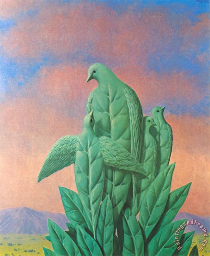 The Natural Graces 1963 painting - rene magritte The Natural Graces 1963 Art Print