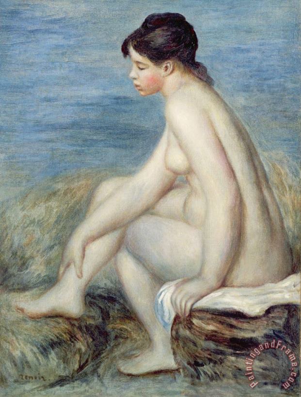 Seated Bather painting - Renoir Seated Bather Art Print