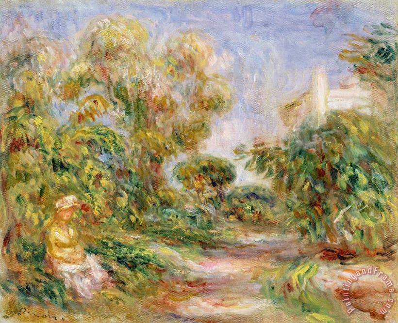 Renoir Woman in a Landscape Art Painting