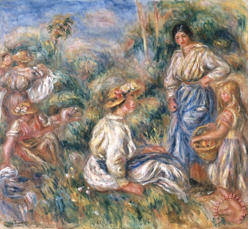 Renoir Women in a Landscape Art Painting