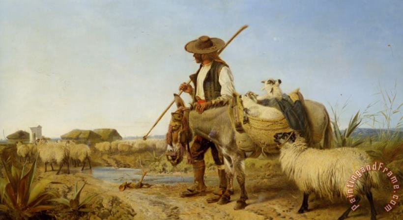 A Spanish Shepherd painting - Richard Ansdell A Spanish Shepherd Art Print