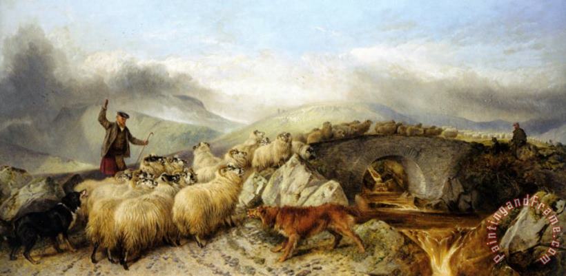 Richard Ansdell Collecting The Sheep for Clipping in The Highlands Art Painting