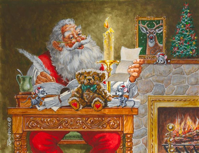 Dear Santa painting - Richard De Wolfe Dear Santa Art Print