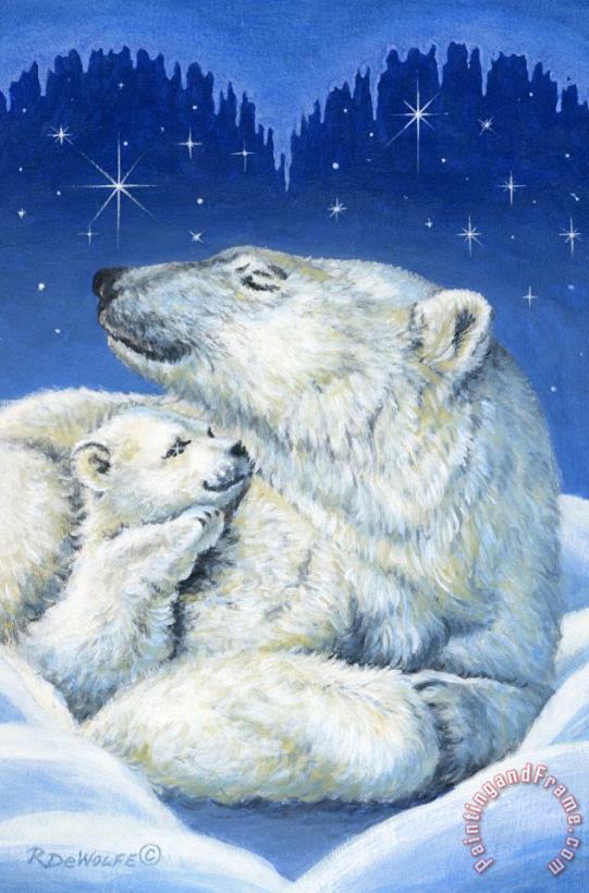 Starry Night Bears painting - Richard De Wolfe Starry Night Bears Art Print