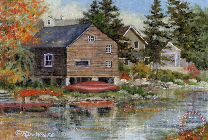 The Red Canoe painting - Richard De Wolfe The Red Canoe Art Print