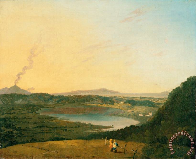 Richard Wilson Lago D'agnano with Vesuvius in The Distance Art Painting