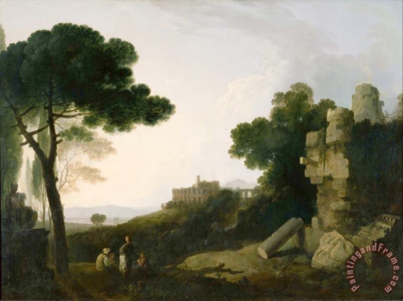 Richard Wilson Landscape Capriccio with Tomb of The Horatii And Curiatii, And The Villa of Maecenas at Tivoli Art Print