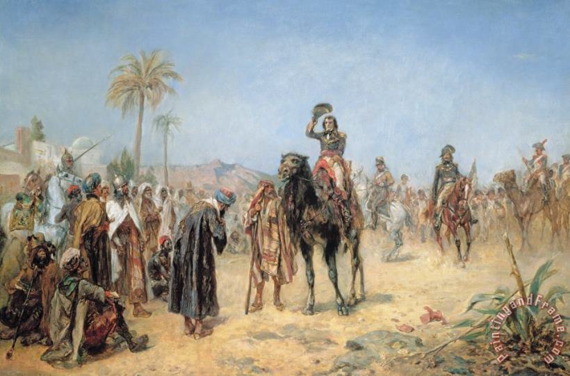 Robert Alexander Hillingford Napoleon Arriving at an Egyptian Oasis Art Painting