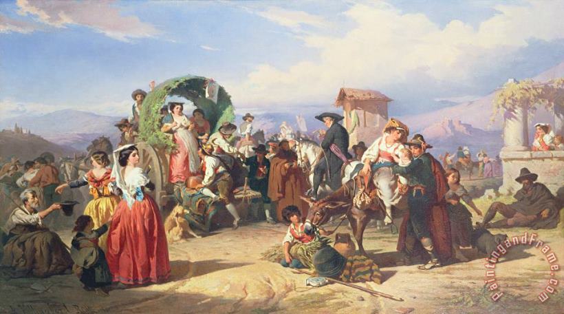 Peasants of the Campagna painting - Robert Alexander Hillingford Peasants of the Campagna Art Print