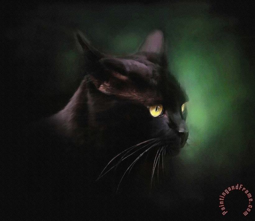 Black Cat painting - Robert Foster Black Cat Art Print