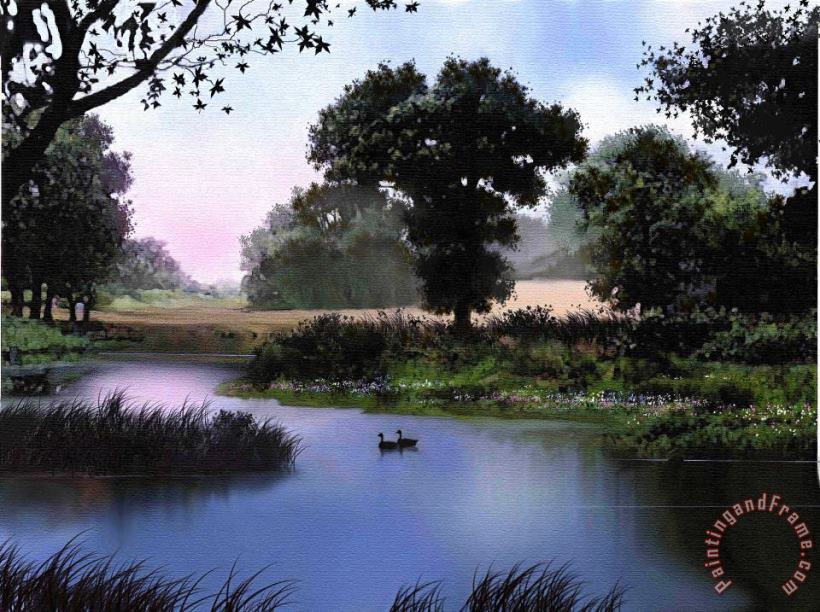 Goose pond painting - Robert Foster Goose pond Art Print
