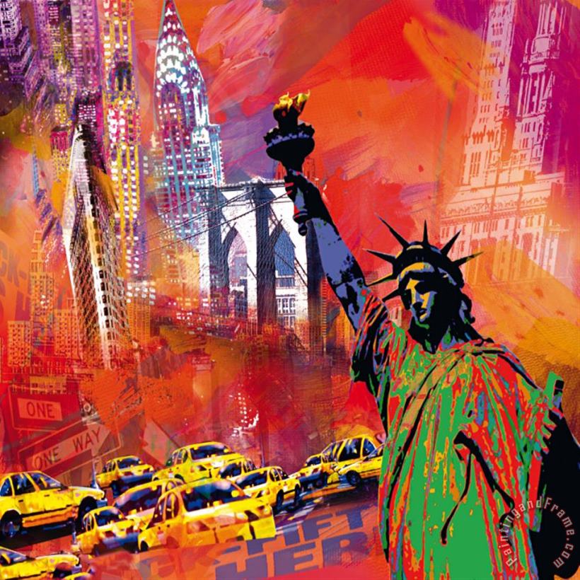 New York painting - Robert Holzach New York Art Print