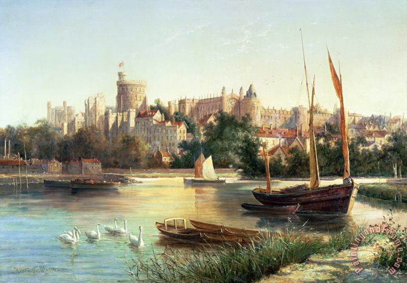 Windsor from the Thames painting - Robert W Marshall Windsor from the Thames Art Print