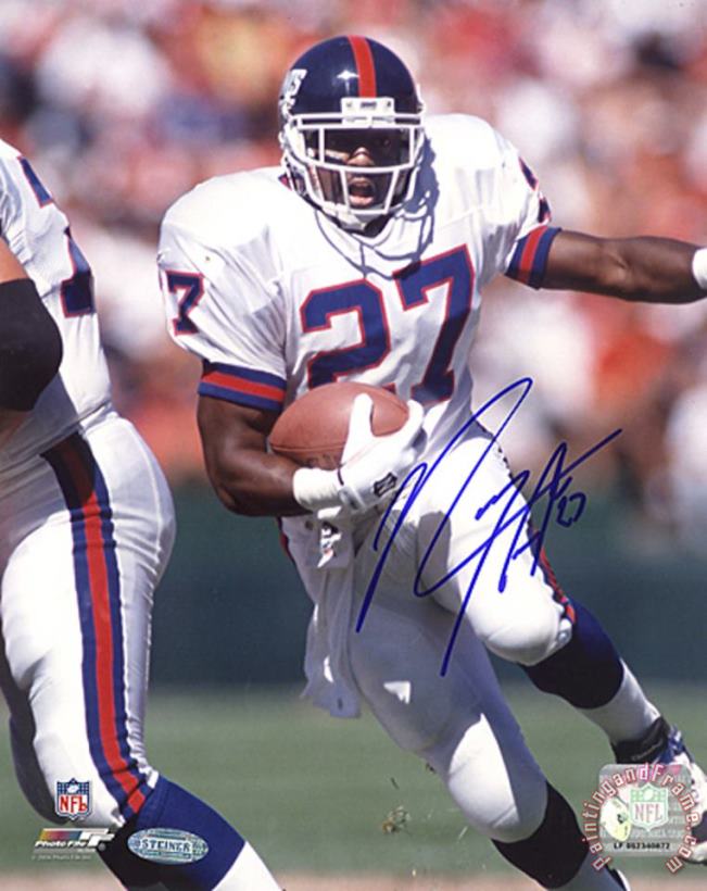 Rodney Hampton Giants Rushing White Jersey Autographed Photo Hand Signed Collectable painting - Rodney White Rodney Hampton Giants Rushing White Jersey Autographed Photo Hand Signed Collectable Art Print
