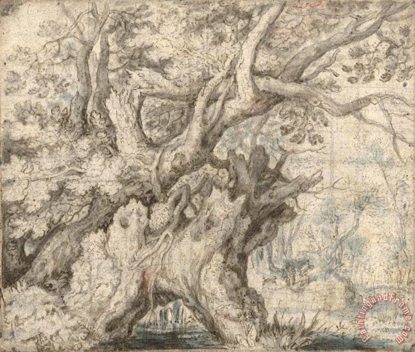 Gnarled Trees Near The Water painting - Roelant Savery Gnarled Trees Near The Water Art Print