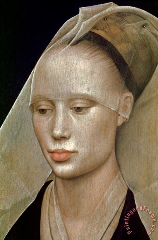 Rogier van der Weyden Detail of Portrait of a Lady Art Painting