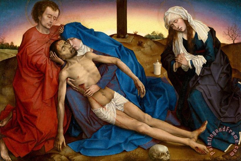 Pieta painting - Rogier van der Weyden Pieta Art Print