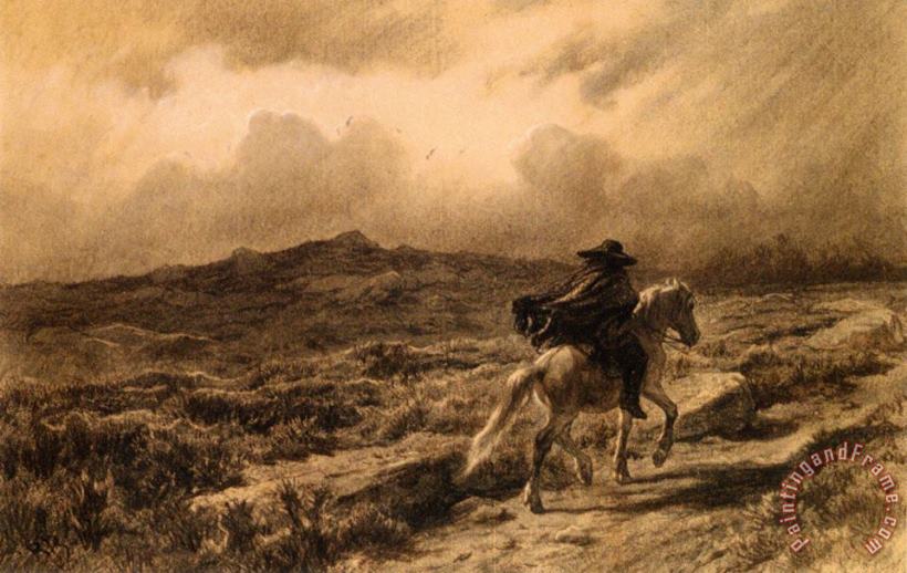 Horse And Rider on The Scottish Highlands (the Approaching Storm) painting - Rosa Bonheur Horse And Rider on The Scottish Highlands (the Approaching Storm) Art Print