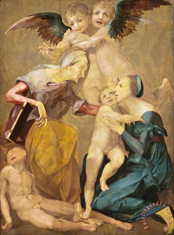 Rosso Fiorentino  Allegory of Salvation with The Virgin And Christ Child, St. Elizabeth, The Young St. John The Baptis... Art Painting