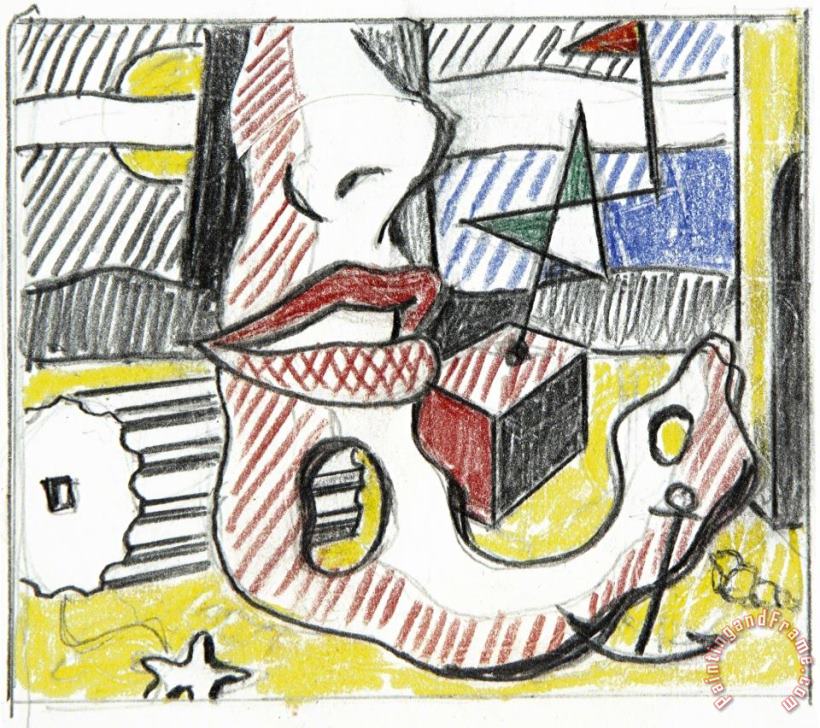 Roy Lichtenstein A Bright Night (study), 1978 Art Painting