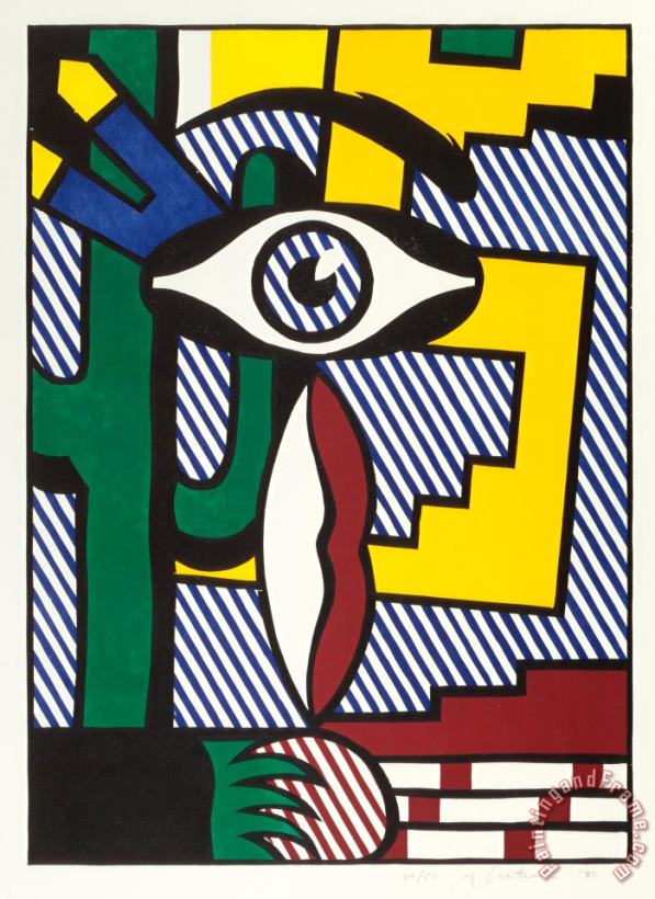 American Indian Theme Iii, 1980 painting - Roy Lichtenstein American Indian Theme Iii, 1980 Art Print