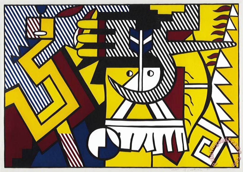 American Indian Theme Vi, From American Indian Theme, 1980 painting - Roy Lichtenstein American Indian Theme Vi, From American Indian Theme, 1980 Art Print