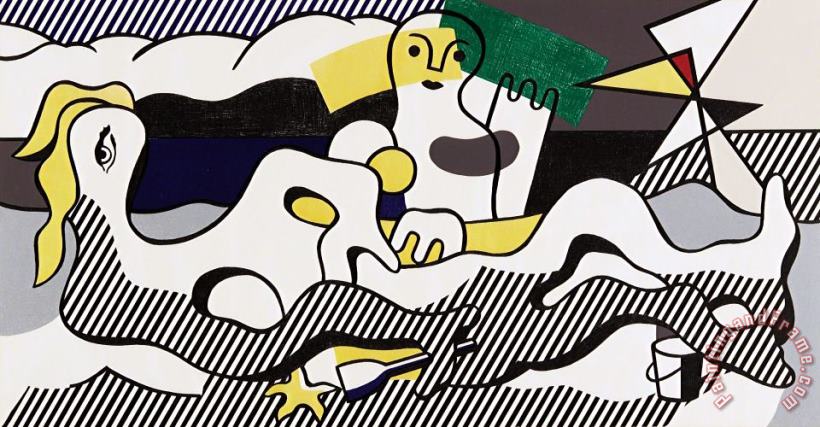 At The Beach, From Surrealist Series, 1978 painting - Roy Lichtenstein At The Beach, From Surrealist Series, 1978 Art Print