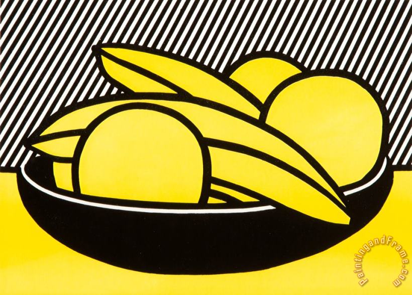 Bananas And Grapefruit, Mailer, C. 1972 painting - Roy Lichtenstein Bananas And Grapefruit, Mailer, C. 1972 Art Print