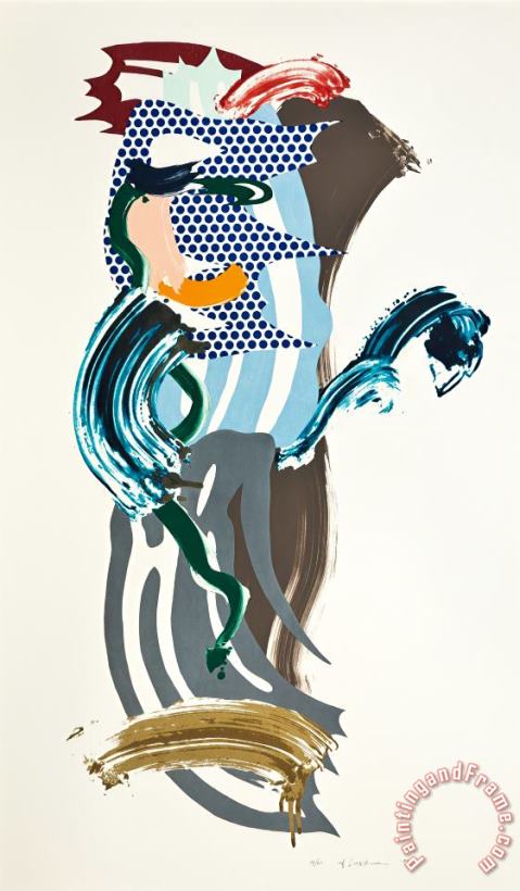 Roy Lichtenstein Blue Face, From Brushstroke Figures, 1989 Art Print