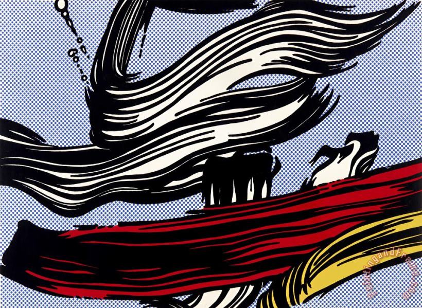 Brushstroke painting - Roy Lichtenstein Brushstroke Art Print