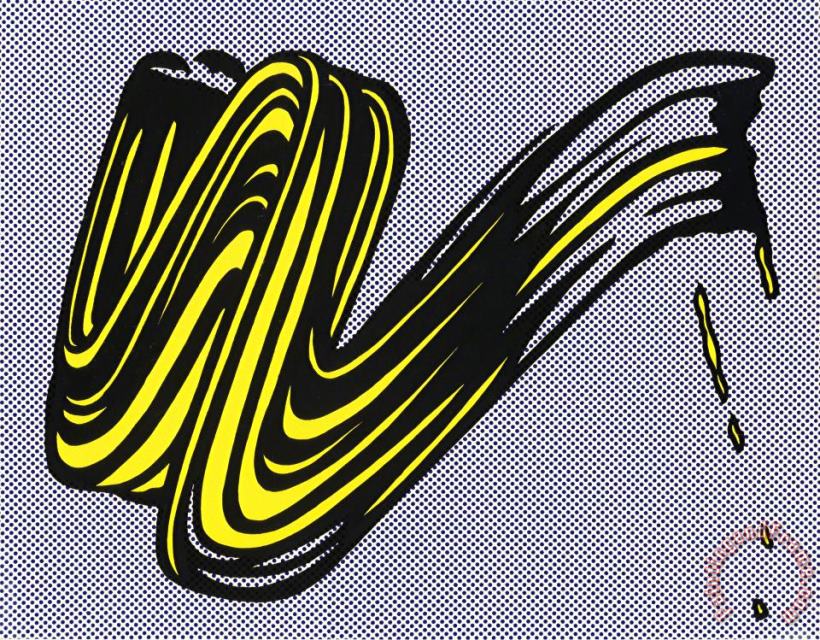 Brushstroke, 1965 painting - Roy Lichtenstein Brushstroke, 1965 Art Print