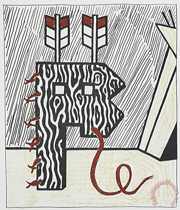 Roy Lichtenstein Figure with Teepee, 1980 Art Print