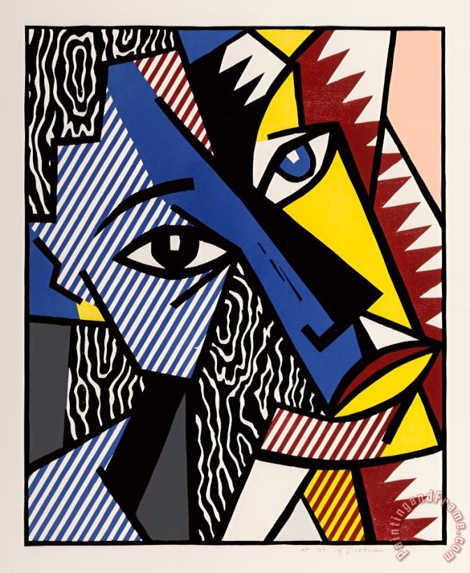 Head, From Expressionists Woodcuts, 1980 painting - Roy Lichtenstein Head, From Expressionists Woodcuts, 1980 Art Print