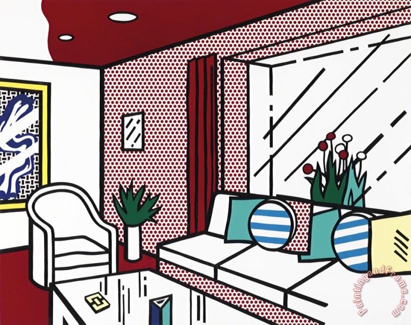 Living Room, From Interior Series, 1990 painting - Roy Lichtenstein Living Room, From Interior Series, 1990 Art Print