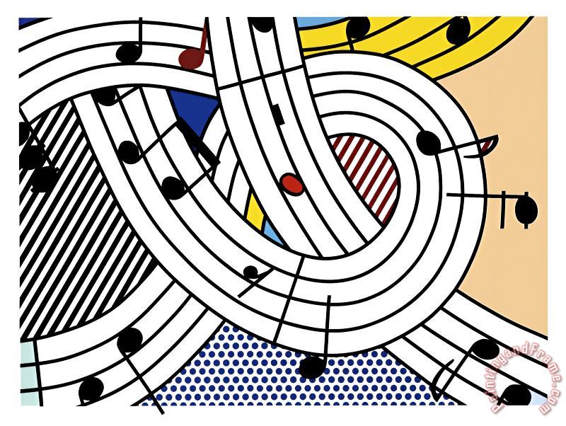 Roy Lichtenstein Musical Notes (composition Ii), 1996 Art Painting
