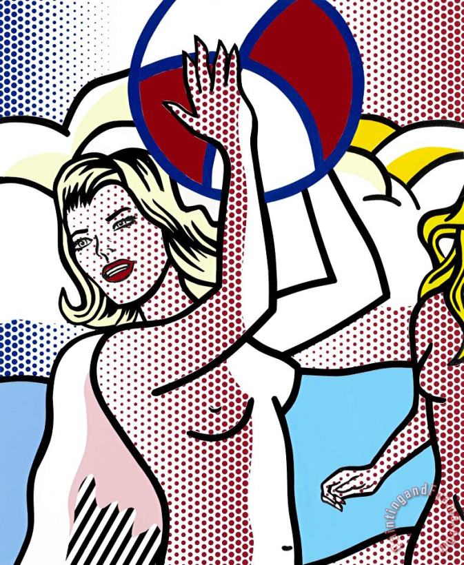 Nude with Beach Ball, 1994 painting - Roy Lichtenstein Nude with Beach Ball, 1994 Art Print