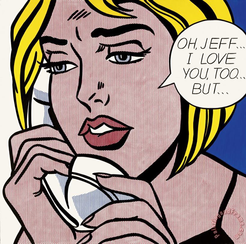 Roy Lichtenstein Oh Jeff I Love You Too But 1964 Art Painting