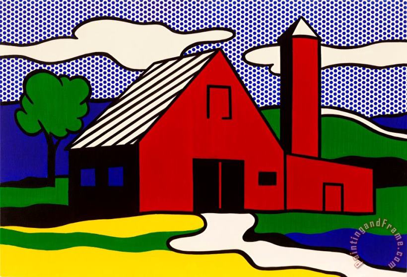 Roy Lichtenstein Red Barn I, 1969 Art Print