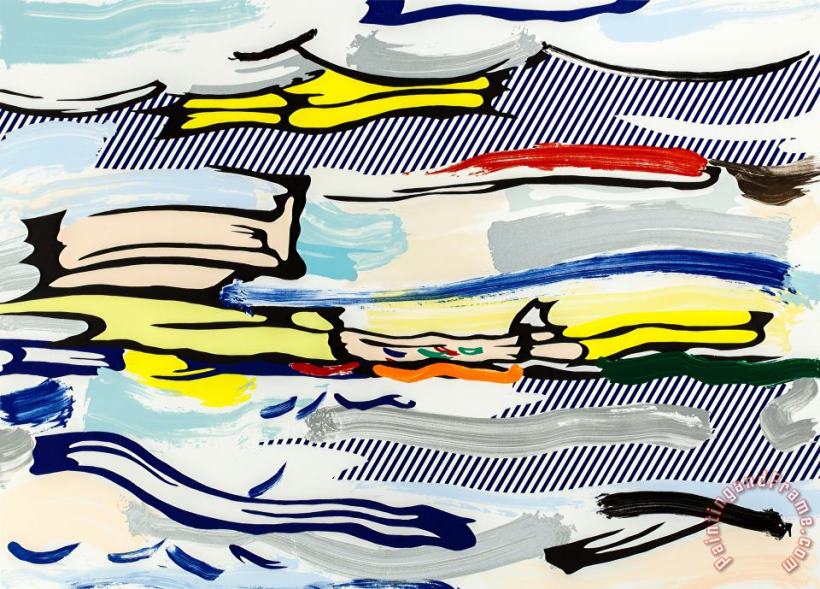 Seascape (from The Landscapes Series), 1985 painting - Roy Lichtenstein Seascape (from The Landscapes Series), 1985 Art Print