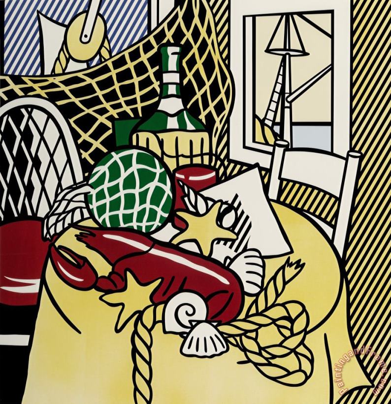 Still Life with Lobster, 1974 painting - Roy Lichtenstein Still Life with Lobster, 1974 Art Print